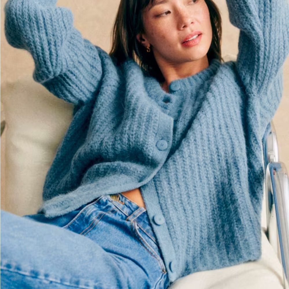 Sezane Cozy Blue Women's Sweater